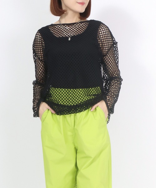 Salong hameu(サロン ハミュー)の「メッシュネット×タンクトップインナーアンサンブル/2点セット(アンサンブル・レディース・ブラック/アイボリー/グリーン・L/M)」の16枚目の写真