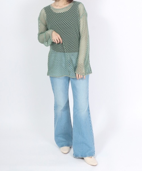 Salong hameu(サロン ハミュー)の「メッシュネット×タンクトップインナーアンサンブル/2点セット(アンサンブル・レディース・ブラック/アイボリー/グリーン・L/M)」の22枚目の写真