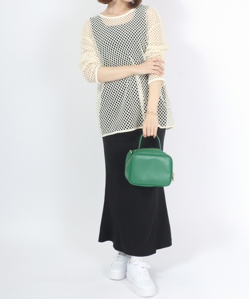 Salong hameu(サロン ハミュー)の「メッシュネット×タンクトップインナーアンサンブル/2点セット(アンサンブル・レディース・ブラック/アイボリー/グリーン・L/M)」の14枚目の写真