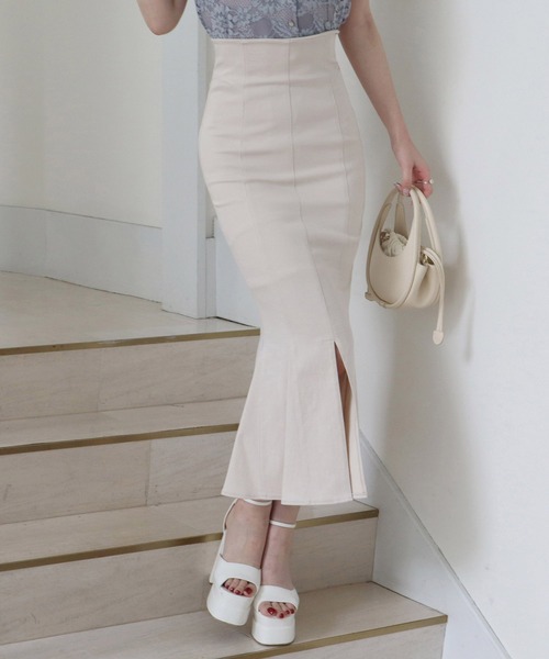 ROYAL PARTY(ロイヤルパーティー)の「ガムストレッチマーメイドスカート’23s(スカート・レディース・ベージュ/ピンク/ブラック・SMALL/MEDIUM)」の3枚目の写真