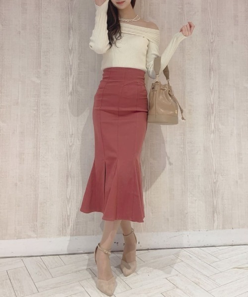 ROYAL PARTY(ロイヤルパーティー)の「ガムストレッチマーメイドスカート’23s(スカート・レディース・ベージュ/ピンク/ブラック・SMALL/MEDIUM)」の8枚目の写真