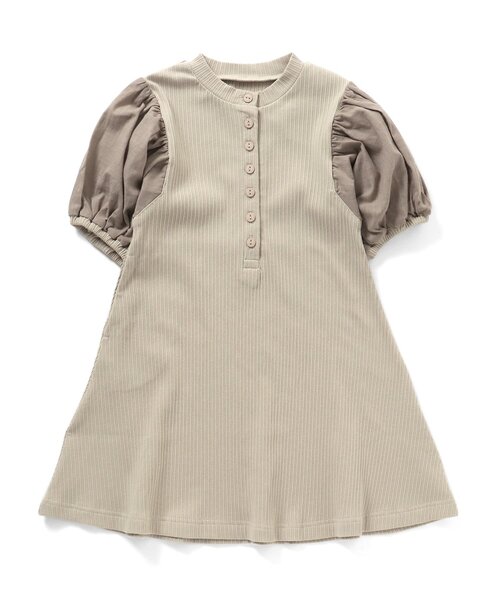 Ampersand（アンパサンド）の「【premier】切替パフスリーブワンピース（ワンピース・キッズ・アイボリー/ブラウン/グレー・100/80/90/110/130/140/120）」の6枚目の写真