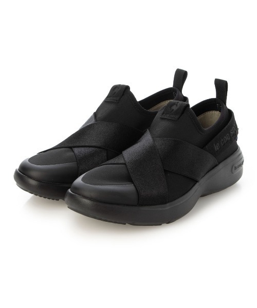 le coq sportif(ルコックスポルティフ)の「クロスベルトスリッポンスニーカー(ラ ローヌ DBSP)(スリッポン・レディース・ベージュ/ブラック/グレー/ブラック×ブラック・24cm/25cm/24.5cm/23cm/22.5cm/23.5cm)」の3枚目の写真