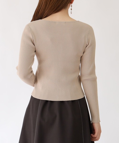 TRUDEA(トルディア)の「スリットネックリブカーディガン(カーディガン/ボレロ・レディース・ホワイト/ブラック/グレイッシュベージュ/ネイビー・MEDIUM/LARGE)」の18枚目の写真