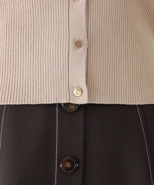 TRUDEA(トルディア)の「スリットネックリブカーディガン(カーディガン/ボレロ・レディース・ホワイト/ブラック/グレイッシュベージュ/ネイビー・MEDIUM/LARGE)」の8枚目の写真