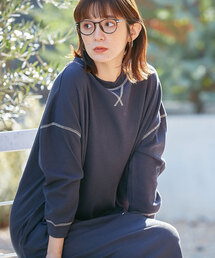 Rosemadame（ローズマダム）の「配色ステッチ ワッフル ルームワンピース（マタニティ/授乳服）授乳口付き 妊婦服 産前・産後対応（マタニティウェア/グッズ）」