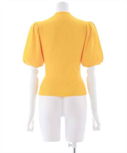 clear（クリア）の「×パフスリーブリブニットトップス（ニット/セーター・レディース・オフホワイト/ブラック/イエロー/ベージュ/ラベンダー・F）」の7枚目の写真