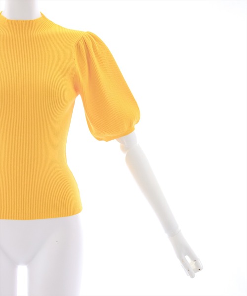 clear（クリア）の「×パフスリーブリブニットトップス（ニット/セーター・レディース・オフホワイト/ブラック/イエロー/ベージュ/ラベンダー・F）」の8枚目の写真