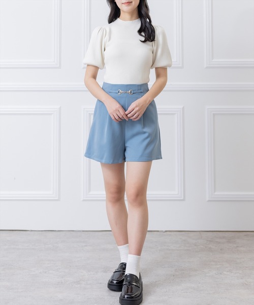 clear（クリア）の「×パフスリーブリブニットトップス（ニット/セーター・レディース・オフホワイト/ブラック/イエロー/ベージュ/ラベンダー・F）」の14枚目の写真