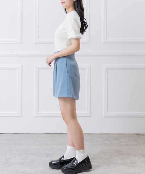 clear（クリア）の「×パフスリーブリブニットトップス（ニット/セーター・レディース・オフホワイト/ブラック/イエロー/ベージュ/ラベンダー・F）」の15枚目の写真