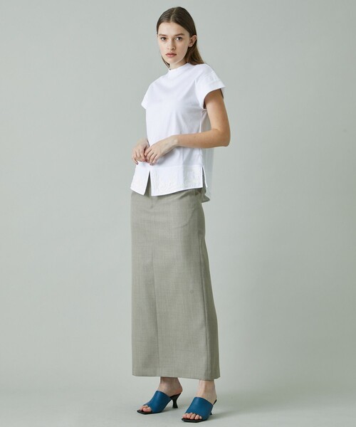 LOKITHO(ロキト)の「【LOKITHO/(ロキト)】コードエンブロイダリーヘムTシャツ(Tシャツ/カットソー・レディース・ホワイト/ブラック・1)」の4枚目の写真