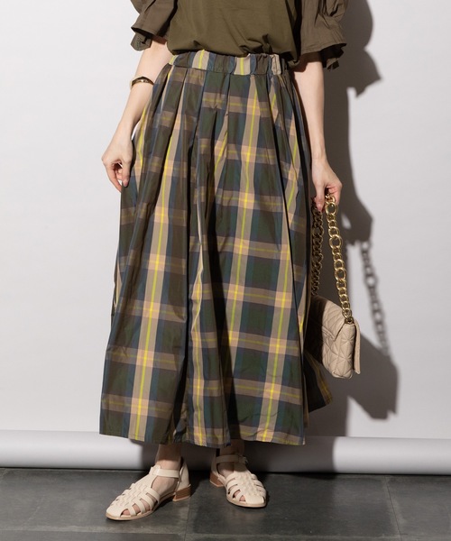 MHBG TOKYO（エムエイチビージートーキョー）の「シャカシャカタフタチェックスカート（スカート・レディース・ネイビー系/ブラック×ホワイト/アイボリー/ネイビー/ベージュ/チェック/ブルー系その他/ネイビー系1/オレンジ/カーキ・FREE）」の13枚目の写真