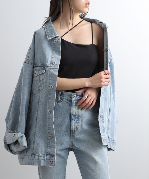 COLONY 2139（コロニートゥーワンスリーナイン）の「カップ付コットンベア2WAYアシメキャミソール（キャミソール・レディース・ブラック/アイボリー・MEDIUM/LARGE）」の21枚目の写真