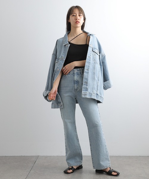 COLONY 2139（コロニートゥーワンスリーナイン）の「カップ付コットンベア2WAYアシメキャミソール（キャミソール・レディース・ブラック/アイボリー・MEDIUM/LARGE）」の4枚目の写真