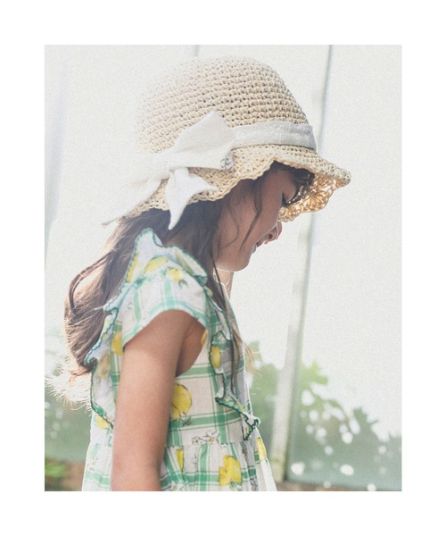 BeBe（ベベ）の「BeBe/レースリボン付きペーパーハット(48~56cm)（ハット・キッズ・ベージュ・X-SMALL/SMALL/MEDIUM/LARGE）」の12枚目の写真