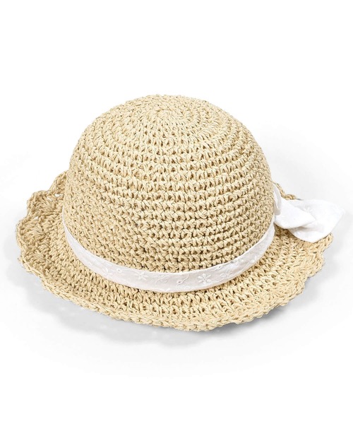 BeBe（ベベ）の「BeBe/レースリボン付きペーパーハット(48~56cm)（ハット・キッズ・ベージュ・X-SMALL/SMALL/MEDIUM/LARGE）」の9枚目の写真