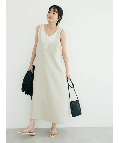 CRAFT STANDARD BOUTIQUE(クラフトスタンダードブティック)の「リネンライクワンピース(ワンピース・レディース・ブラック/ブラウン/ベージュ・FREE)」の6枚目の写真