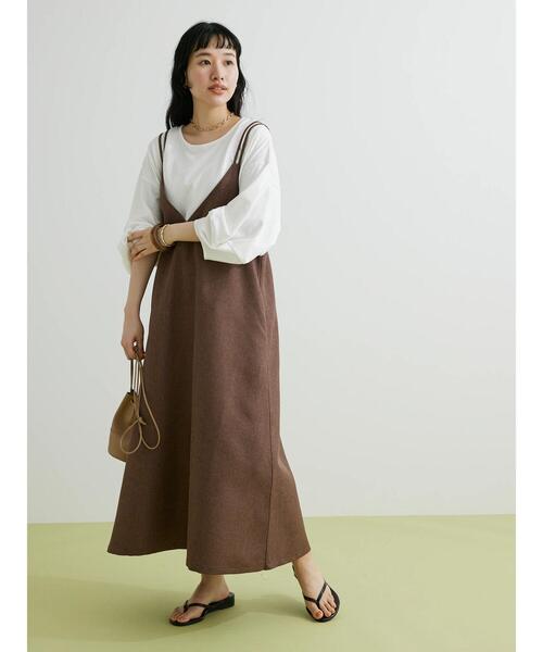 CRAFT STANDARD BOUTIQUE(クラフトスタンダードブティック)の「リネンライクワンピース(ワンピース・レディース・ブラック/ブラウン/ベージュ・FREE)」の7枚目の写真