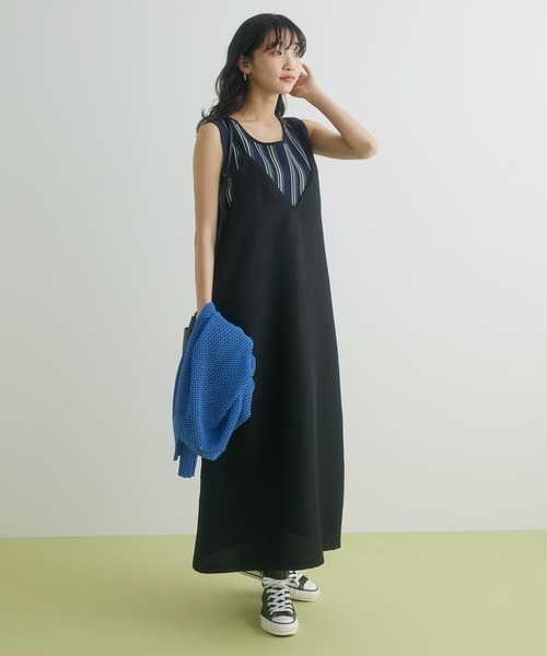 CRAFT STANDARD BOUTIQUE(クラフトスタンダードブティック)の「リネンライクワンピース(ワンピース・レディース・ブラック/ブラウン/ベージュ・FREE)」の1枚目の写真