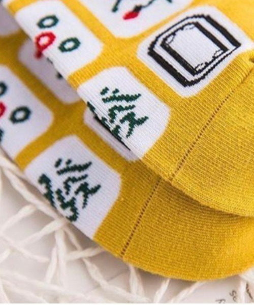 VIBGYOR（ヴィブジョー）の「【バーレスク】麻雀柄ソックス(BQ)（ソックス/靴下・メンズ・ブラック/レッド/イエロー・FREE）」の7枚目の写真