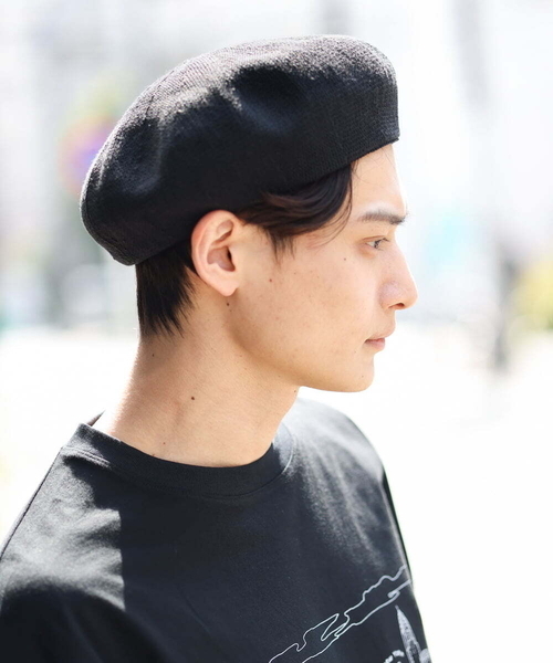 a.v.v（アーヴェヴェ）の「リネンサーモベレー帽（ハンチング/ベレー帽・メンズ・ブラック/ベージュ・46）」の7枚目の写真