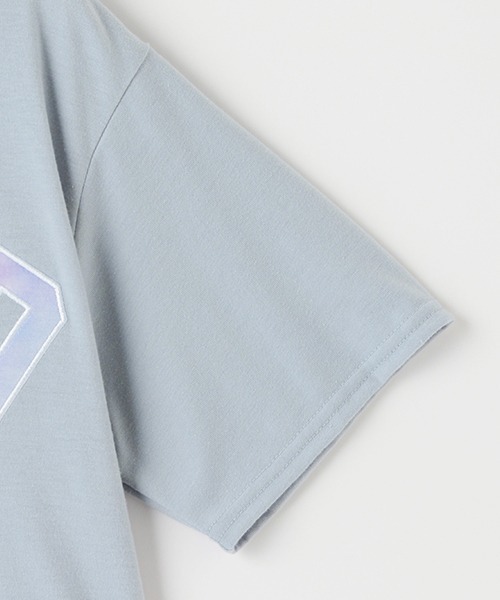 LOVETOXIC（ラブトキシック）の「ドロストカレッジアップリ半T（Tシャツ/カットソー・キッズ・サックスブルー/ブラック/マルチ/オフホワイト・SS/S/L/M）」の7枚目の写真