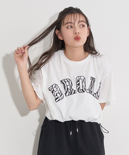 LOVETOXIC（ラブトキシック）の「ドロストカレッジアップリ半T（Tシャツ/カットソー・キッズ・サックスブルー/ブラック/マルチ/オフホワイト・SS/S/L/M）」の22枚目の写真