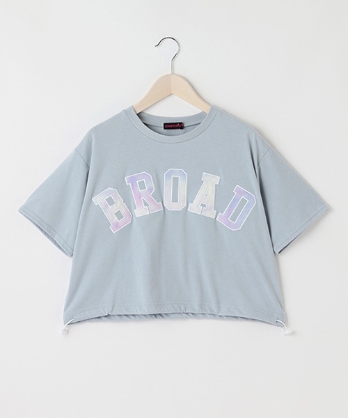 LOVETOXIC（ラブトキシック）の「ドロストカレッジアップリ半T（Tシャツ/カットソー・キッズ・サックスブルー/ブラック/マルチ/オフホワイト・SS/S/L/M）」の14枚目の写真