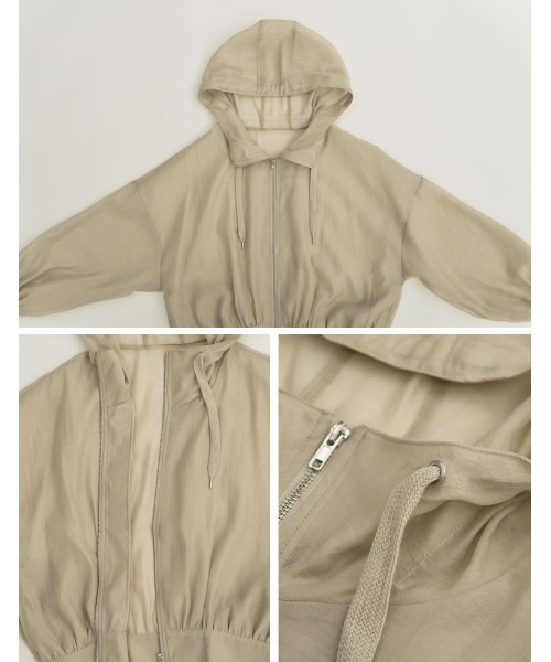 Re:EDIT（リエディ）の「フード付ボリュームスリーブシアーブルゾン