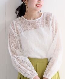 オーガンジー刺繍プルオーバー