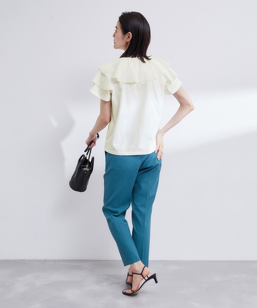ROPE'(ロペ)の「【洗える】布帛ラッフル襟カットソー(Tシャツ/カットソー・レディース・ホワイト/ブラック/ベージュ系その他2・38)」の7枚目の写真