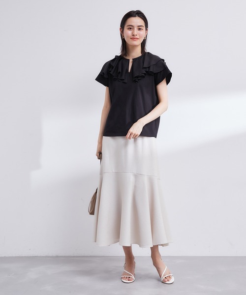 ROPE'(ロペ)の「【洗える】布帛ラッフル襟カットソー(Tシャツ/カットソー・レディース・ホワイト/ブラック/ベージュ系その他2・38)」の21枚目の写真