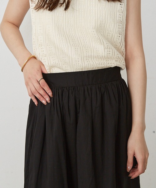 Shelly island（シェリーアイランド）の「コットンタックフレアスカート（スカート・レディース・ブラック/ホワイト・FREE）」の12枚目の写真