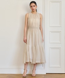 アナイ 38 チェックオーガン重ねプリーツワンピース ANAYI ワンピース チェックオーガン重ねプリーツワンピース