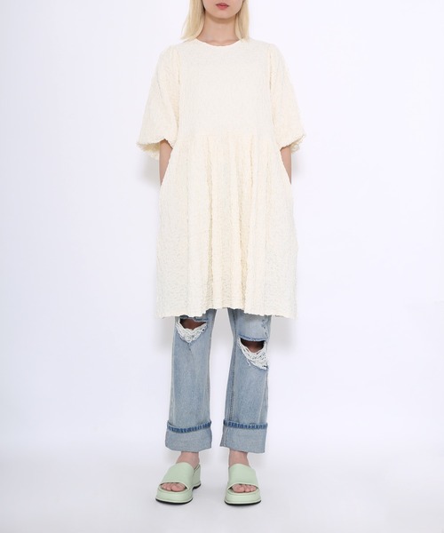 PUNYUS（プニュズ）の「パフスリーブミニワンピース（ワンピース