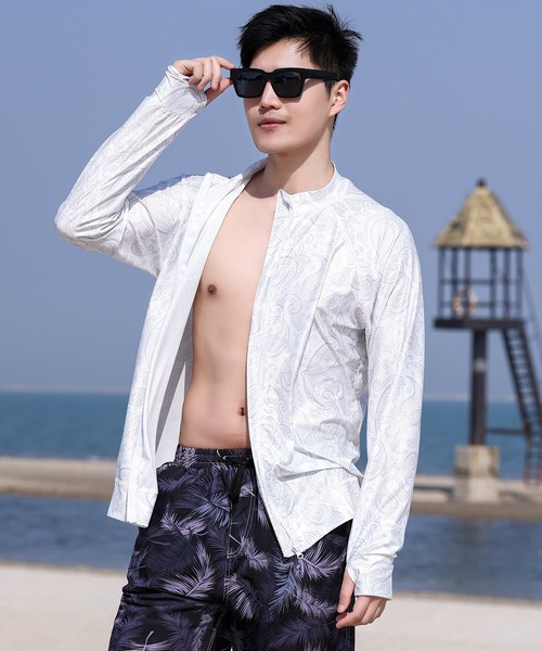 メンズ 長袖サムホール付きラッシュガード（ラッシュガード