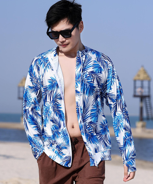 メンズ 長袖サムホール付きラッシュガード（ラッシュガード