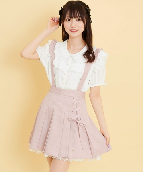 Secret Honey（シークレットハニー）の「ダブルフリルウエストシャーリングブラウス（シャツ/ブラウス・レディース・オフホワイト/ホワイト×ブラック・MEDIUM）」の12枚目の写真