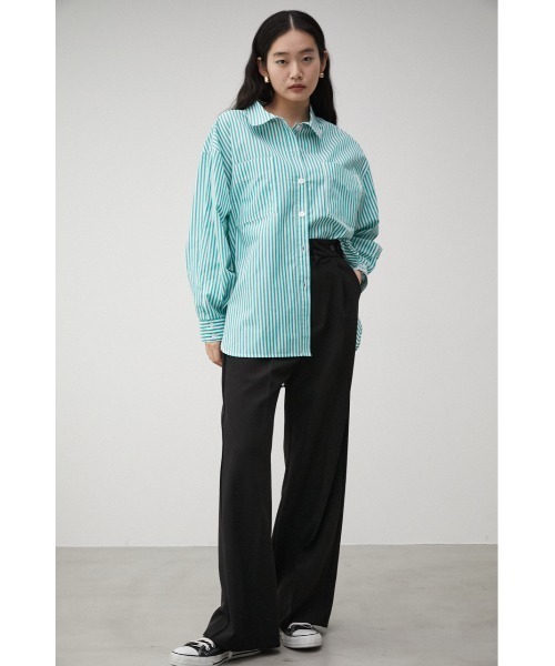 AZUL by moussy（アズールバイマウジー）の「RELATECH COTTON LOOSE SHIRT/リラテックコットンルーズシャツ（シャツ/ブラウス・レディース・グリーン系その他/ブルー系その他3・SMALL/MEDIUM）」の6枚目の写真