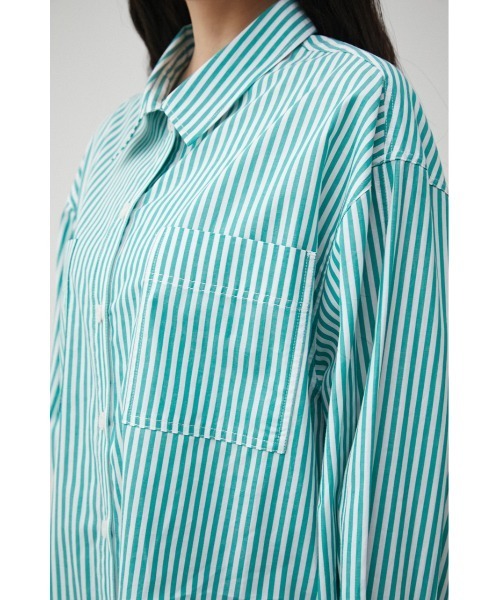 AZUL by moussy（アズールバイマウジー）の「RELATECH COTTON LOOSE SHIRT/リラテックコットンルーズシャツ（シャツ/ブラウス・レディース・グリーン系その他/ブルー系その他3・SMALL/MEDIUM）」の11枚目の写真
