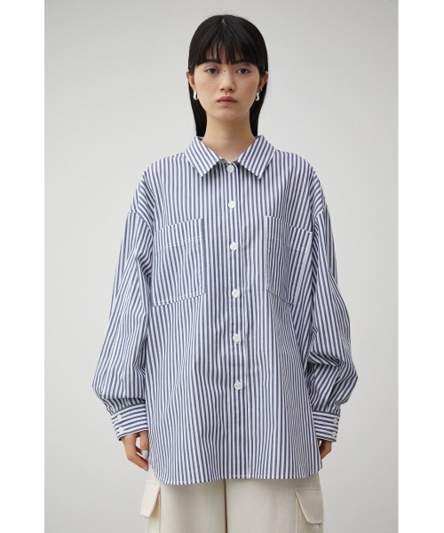 AZUL by moussy（アズールバイマウジー）の「RELATECH COTTON LOOSE SHIRT/リラテックコットンルーズシャツ（シャツ/ブラウス・レディース・グリーン系その他/ブルー系その他3・SMALL/MEDIUM）」の15枚目の写真