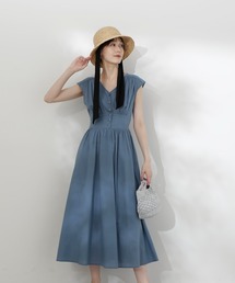 N.（N. Natural Beauty Basic） | 【S Size Line】◆Ｖネックギャザーワンピース(ワンピース)