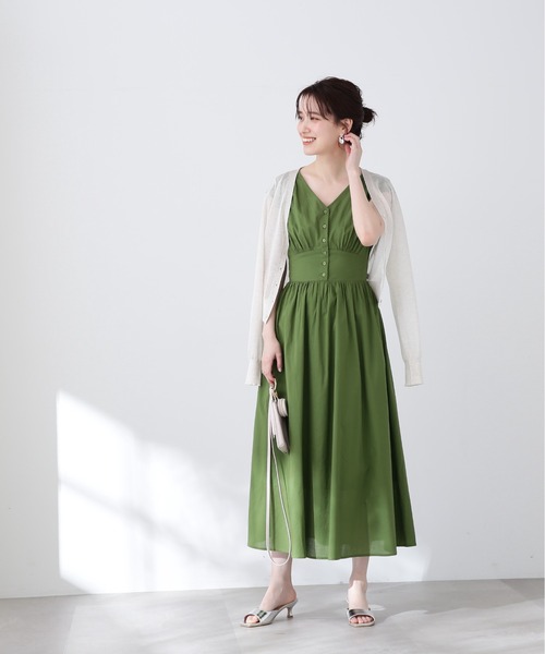 N.（N. Natural Beauty Basic）（エヌエヌナチュラルビューティーベーシック）の「【S Size Line】◆Ｖネックギャザーワンピース（ワンピース・レディース・グリーン/スモークピンク/ブルー/ブルー系その他/ブラック・SMALL/MEDIUM）」の15枚目の写真