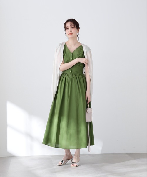 N.（N. Natural Beauty Basic）（エヌエヌナチュラルビューティーベーシック）の「【S Size Line】◆Ｖネックギャザーワンピース（ワンピース・レディース・グリーン/スモークピンク/ブルー/ブルー系その他/ブラック・SMALL/MEDIUM）」の16枚目の写真