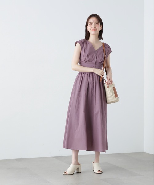 N.（N. Natural Beauty Basic）（エヌエヌナチュラルビューティーベーシック）の「【S Size Line】◆Ｖネックギャザーワンピース（ワンピース・レディース・グリーン/スモークピンク/ブルー/ブルー系その他/ブラック・SMALL/MEDIUM）」の20枚目の写真