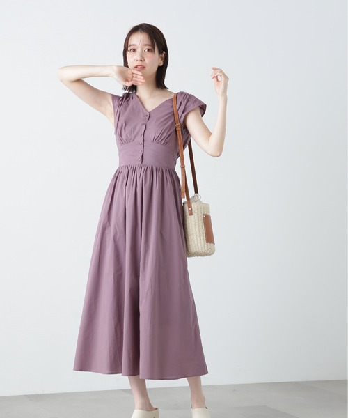 N.（N. Natural Beauty Basic）（エヌエヌナチュラルビューティーベーシック）の「【S Size Line】◆Ｖネックギャザーワンピース（ワンピース・レディース・グリーン/スモークピンク/ブルー/ブルー系その他/ブラック・SMALL/MEDIUM）」の21枚目の写真