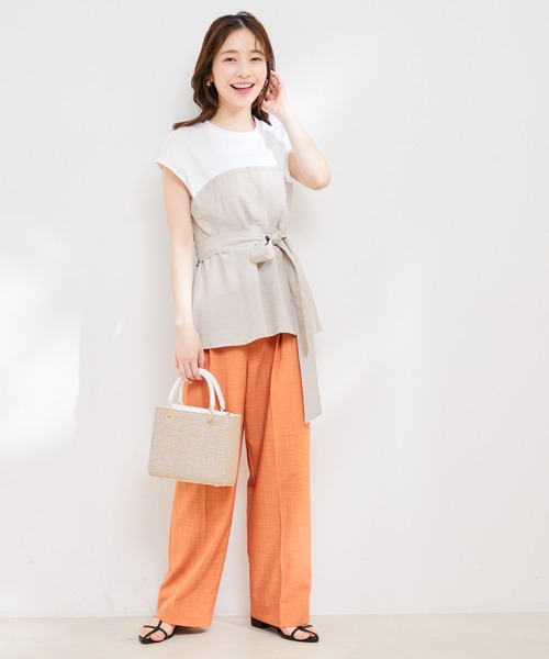 VIS（ビス）の「【洗える】美easyドッキングフレンチスリーブカットソー【接触冷感(ビスチェ部分)】（Tシャツ/カットソー・レディース・ブラウン系その他2/ホワイト系その他5/ブルー系その他4・FREE）」の16枚目の写真