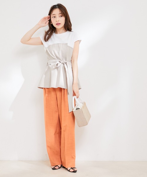 VIS（ビス）の「【洗える】美easyドッキングフレンチスリーブカットソー【接触冷感(ビスチェ部分)】（Tシャツ/カットソー・レディース・ブラウン系その他2/ホワイト系その他5/ブルー系その他4・FREE）」の17枚目の写真