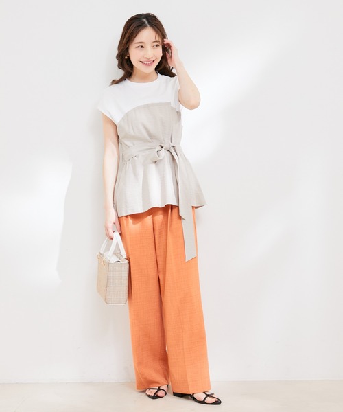 VIS（ビス）の「【洗える】美easyドッキングフレンチスリーブカットソー【接触冷感(ビスチェ部分)】（Tシャツ/カットソー・レディース・ブラウン系その他2/ホワイト系その他5/ブルー系その他4・FREE）」の18枚目の写真