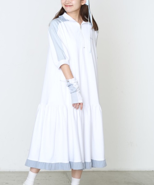 Whinny(ホワイニー)の「Whinny/クシュクシュヘンテコリン(アームカバー・レディース・ホワイト/ブラック/サックスブルー・FREE)」の14枚目の写真